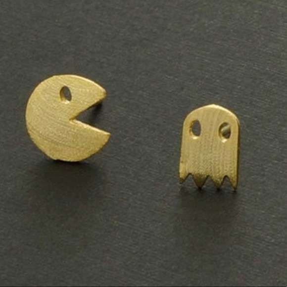 sbfashions Jewelry - ✔️PacMan&GhostSilverOrGoldToneStudEarrings